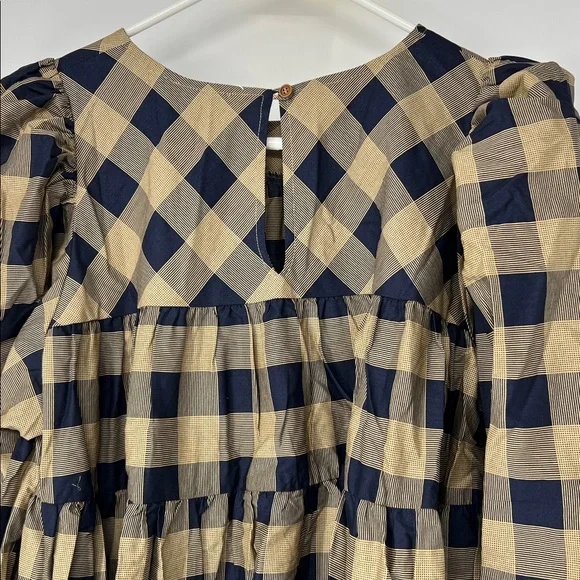 Summersalt plaid Tiered mini Dress medium - Picture 9 of 9